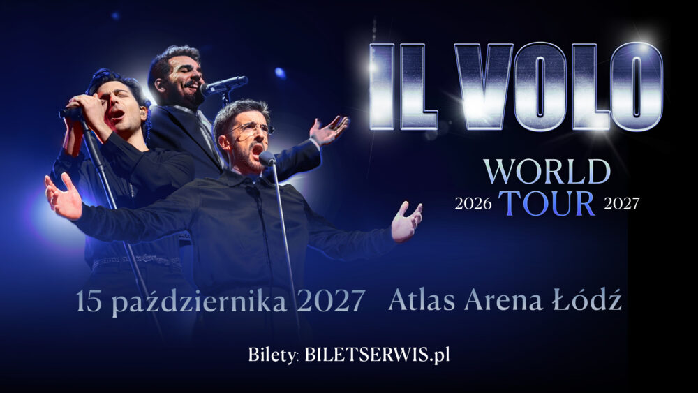 Grafika promująca koncert Volvo w łodzi w atlas arenie