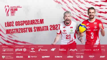 Grafika promująca mistrzostwa świata w siatkówkę w atlas arenie w łodzi