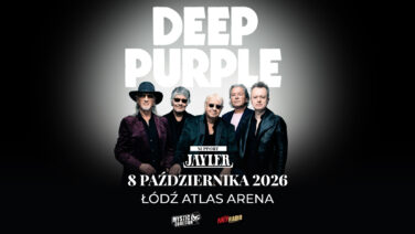 Grafika promująca deep purple w łodzi w atlas arenie