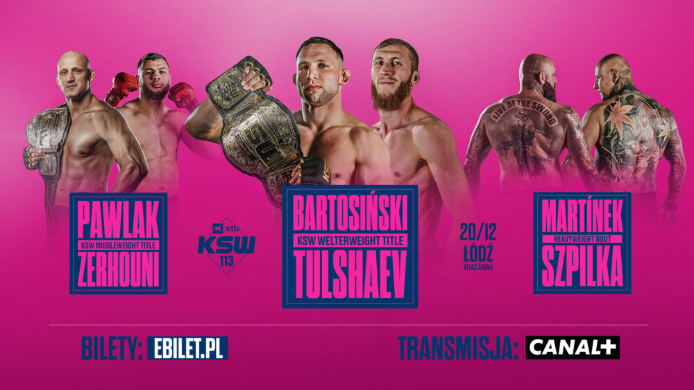 Grafika promująca KSW w Atlas Arenie w Łodzi