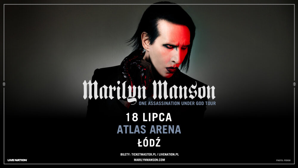 Grafika promująca marilyn manson w łodzi w atlas arenie