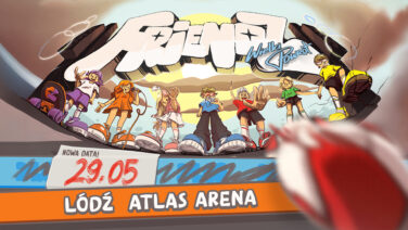 Grafika promująca koncert Friendz w łodzi w atlas arenie