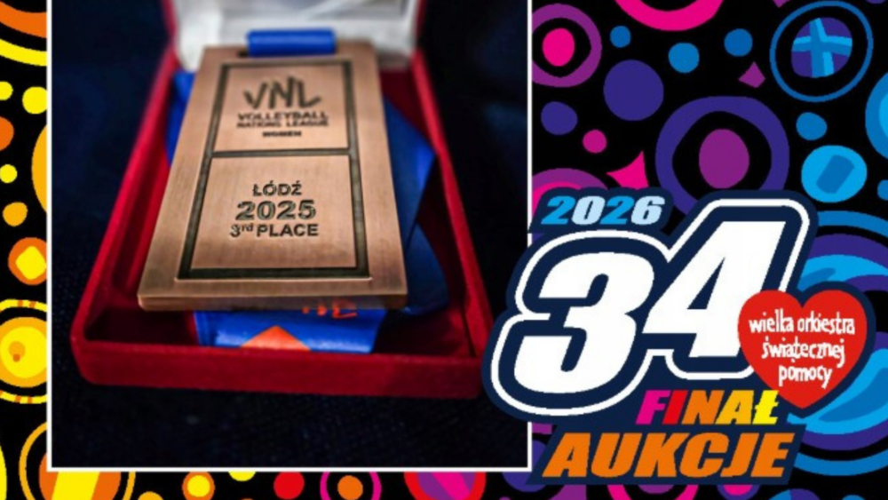 Zdjęcie brązowego medalu na licytację WOŚP z atlas areny w łodzi